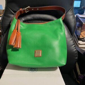 Dooney & Burke Kelly Green Pebble Grain Sac Shoulder Bag